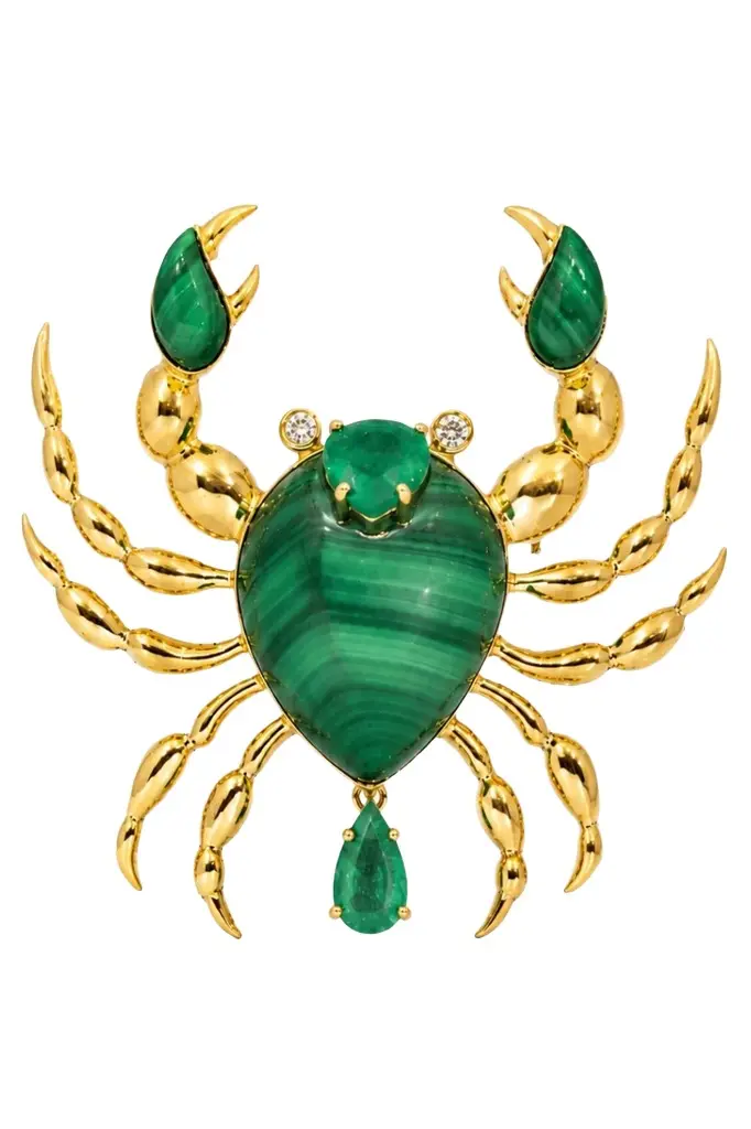 Malachite Emerald Crab Brooch Malachite Emerald Crab Brooch