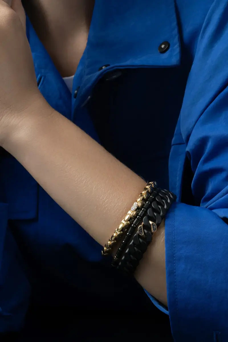 ROBERTO DEMEGLIO Matte White Station Anaconda Stretch Bracelet | Thumbnail 2