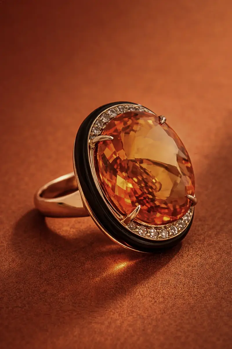 ANDREA MATOS LOPES Onyx Champagne Diamond Citrine Ring | Thumbnail 2