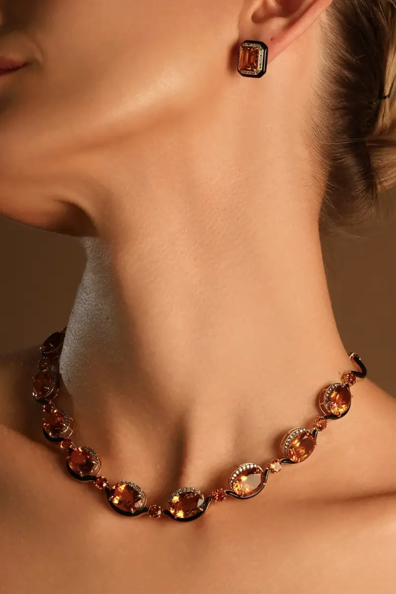 ANDREA MATOS LOPES Onyx Citrine Diamond Necklace | Thumbnail 3 ANDREA MATOS LOPES Onyx Citrine Diamond Necklace | Thumbnail 3