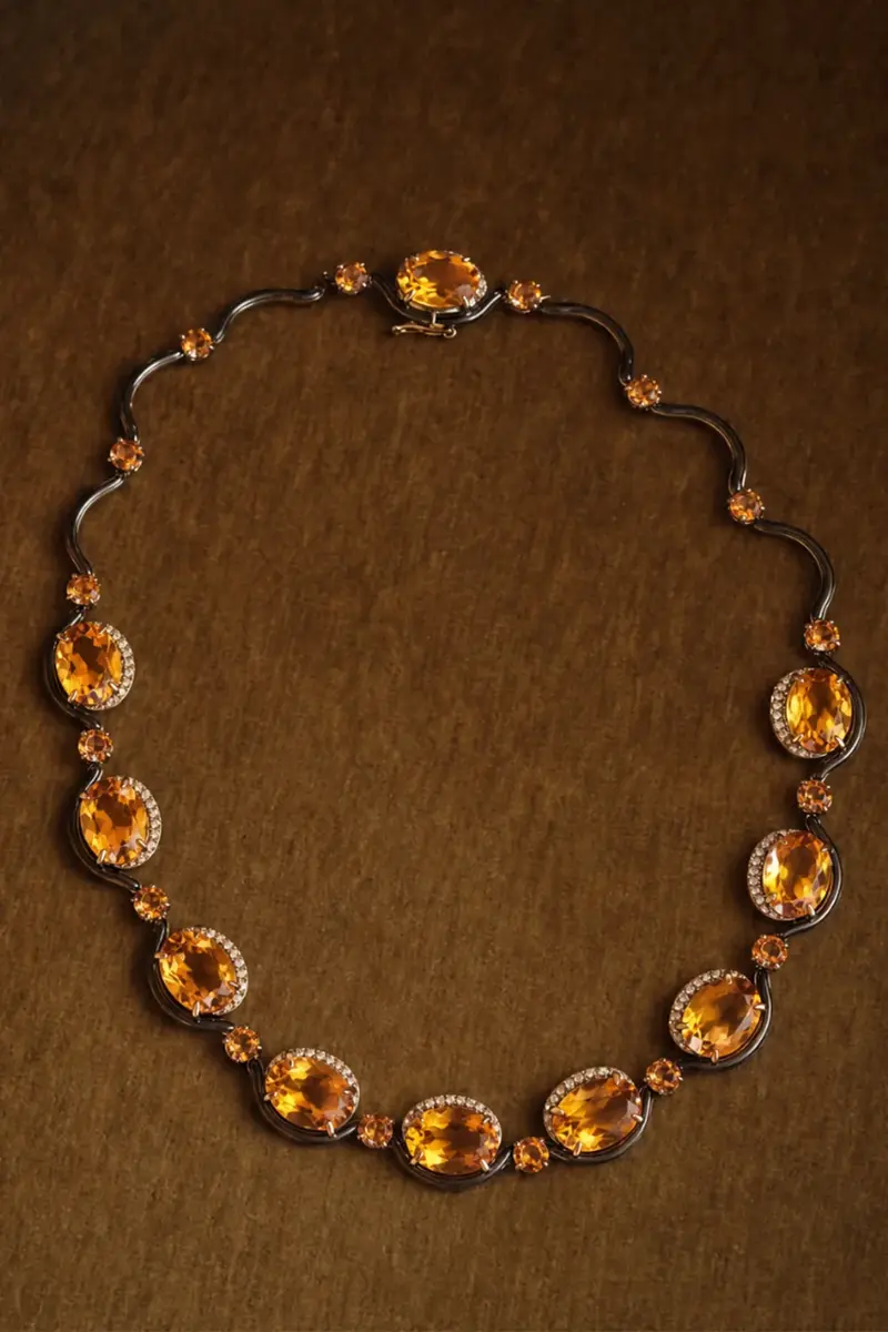 ANDREA MATOS LOPES Onyx Citrine Diamond Necklace | Thumbnail 4 ANDREA MATOS LOPES Onyx Citrine Diamond Necklace | Thumbnail 4