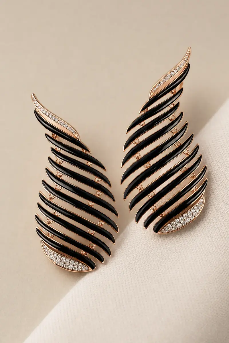ANDREA MATOS LOPES Onyx Diamond Carved Earrings | Thumbnail 3 ANDREA MATOS LOPES Onyx Diamond Carved Earrings | Thumbnail 3