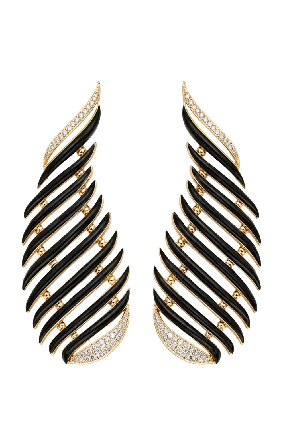 Onyx Diamond Carved Earrings Onyx Diamond Carved Earrings