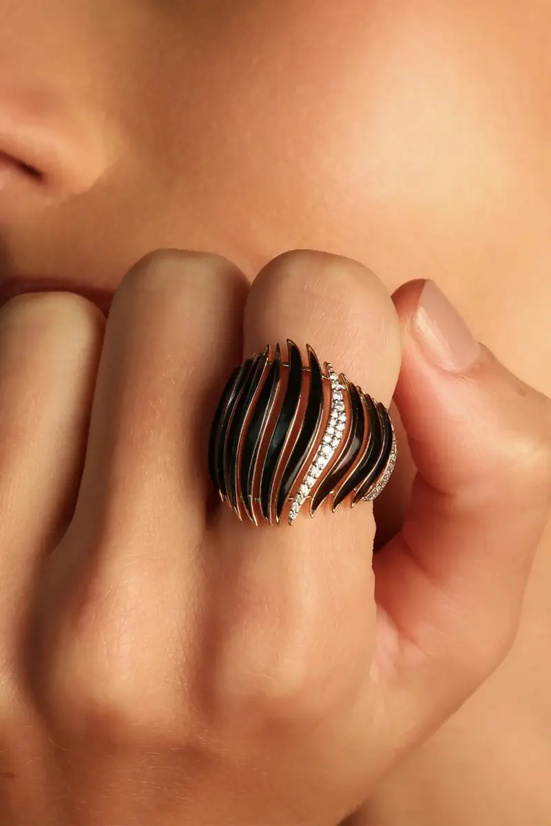 ANDREA MATOS LOPES Onyx Diamond Ring | Thumbnail 2 ANDREA MATOS LOPES Onyx Diamond Ring | Thumbnail 2