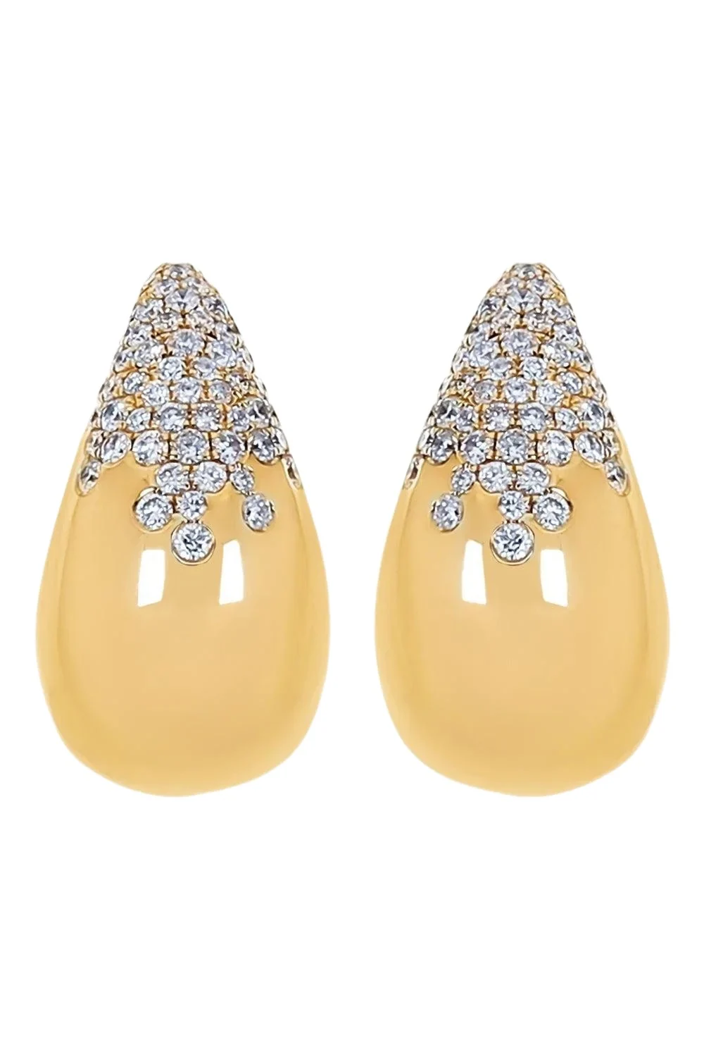 Bezel Three Line Diamond Earrings