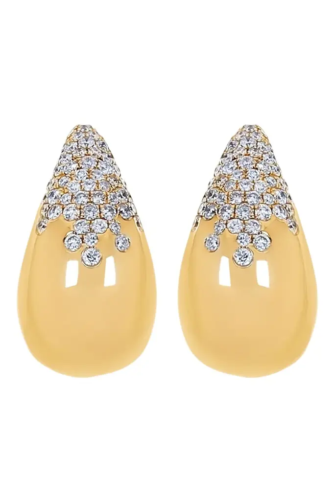 Bezel Three Line Diamond Earrings Bezel Three Line Diamond Earrings