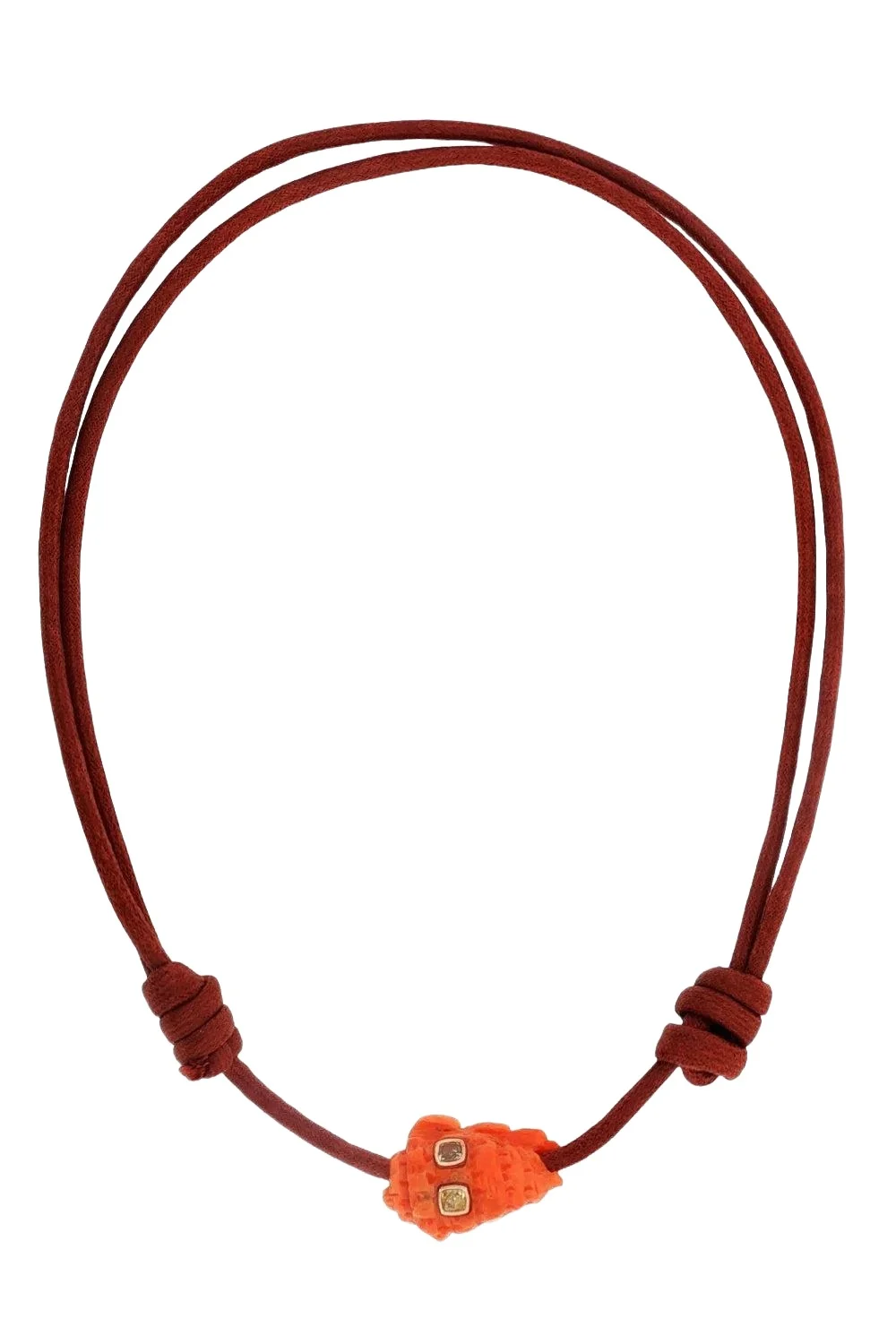 DEZSO BY SARA BELTRÁN Diamond Cushion Classic Coral Conch Shell Necklace