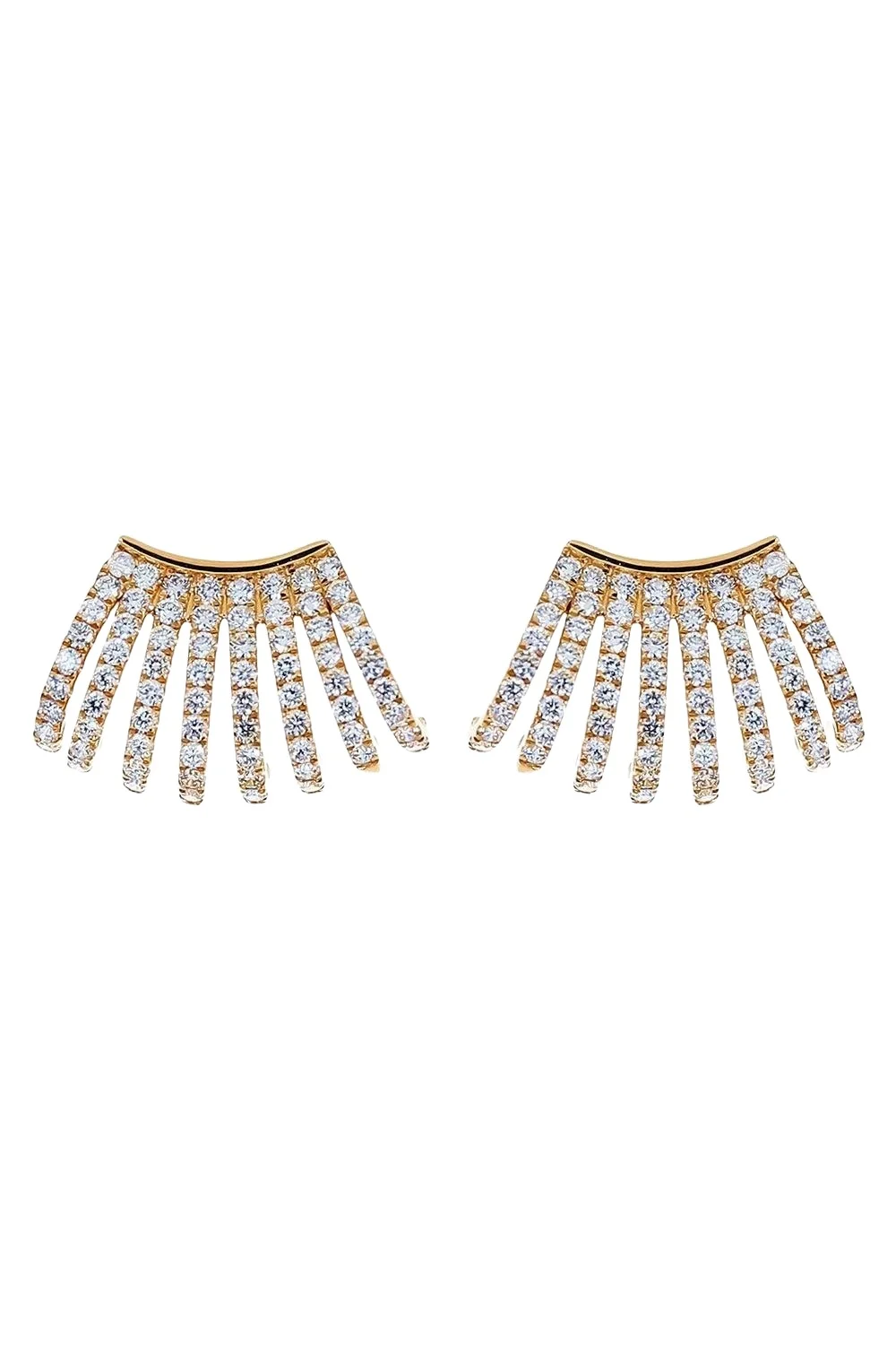 SOFIA LAROUSSI Diamond Eight Row Crawler Stud Earrings