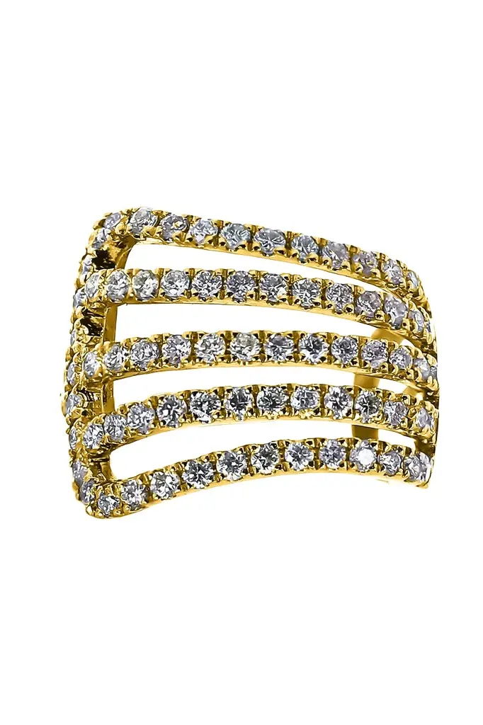 SOFIA LAROUSSI Diamond Five Line Ear Cuff