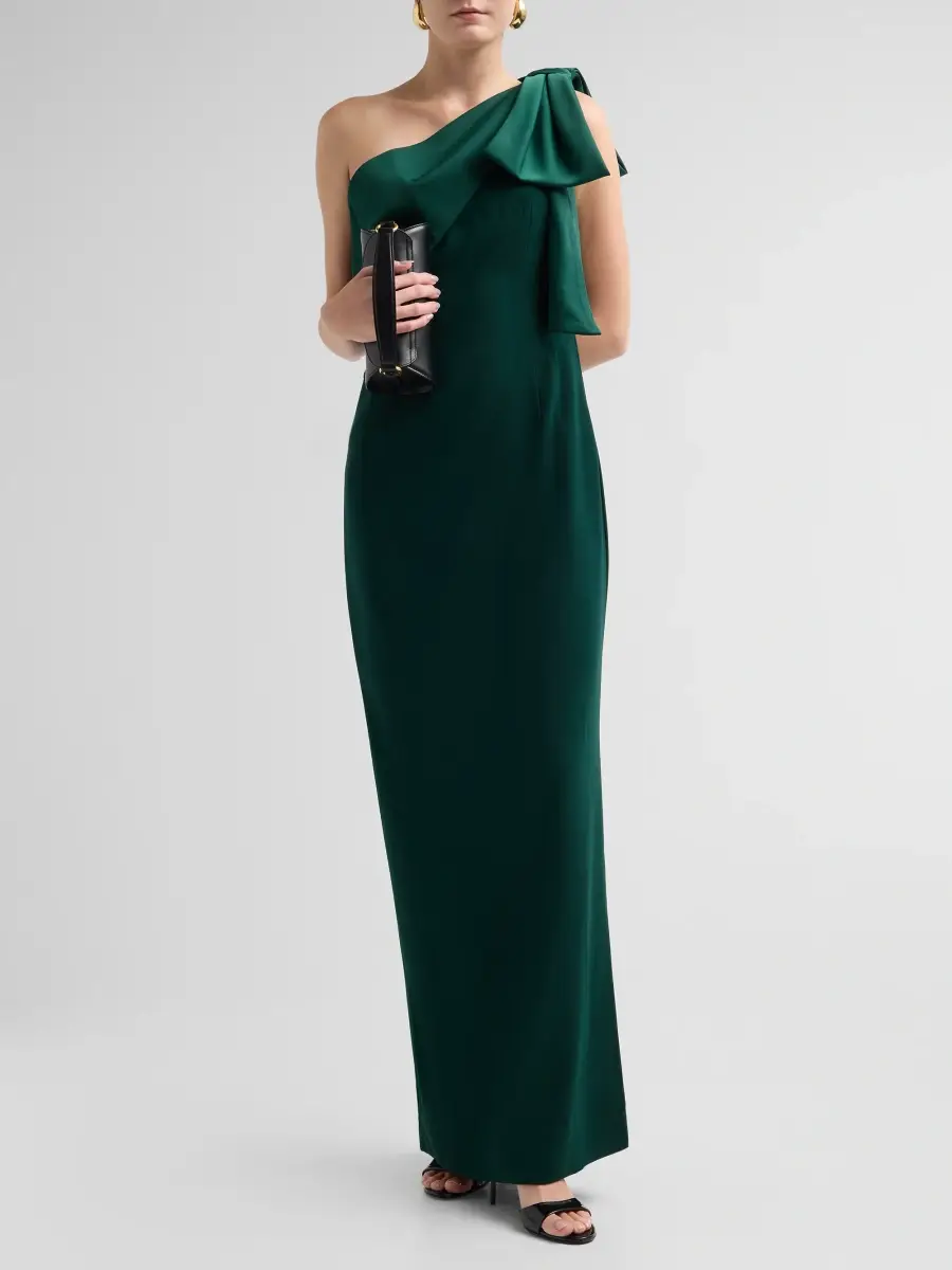 Noir Sachin & Babi Women's Estrella Draped Bow One-Shoulder Gown | Thumbnail 2 Noir Sachin & Babi Women's Estrella Draped Bow One-Shoulder Gown | Thumbnail 2