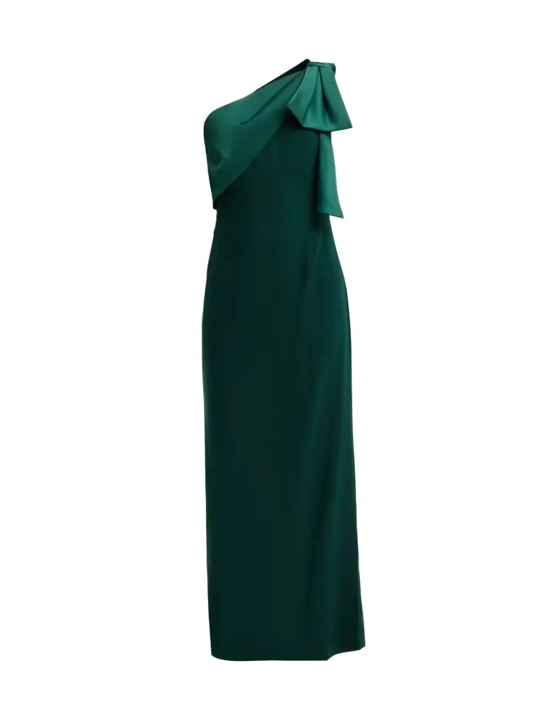 Noir Sachin & Babi Women's Estrella Draped Bow One-Shoulder Gown