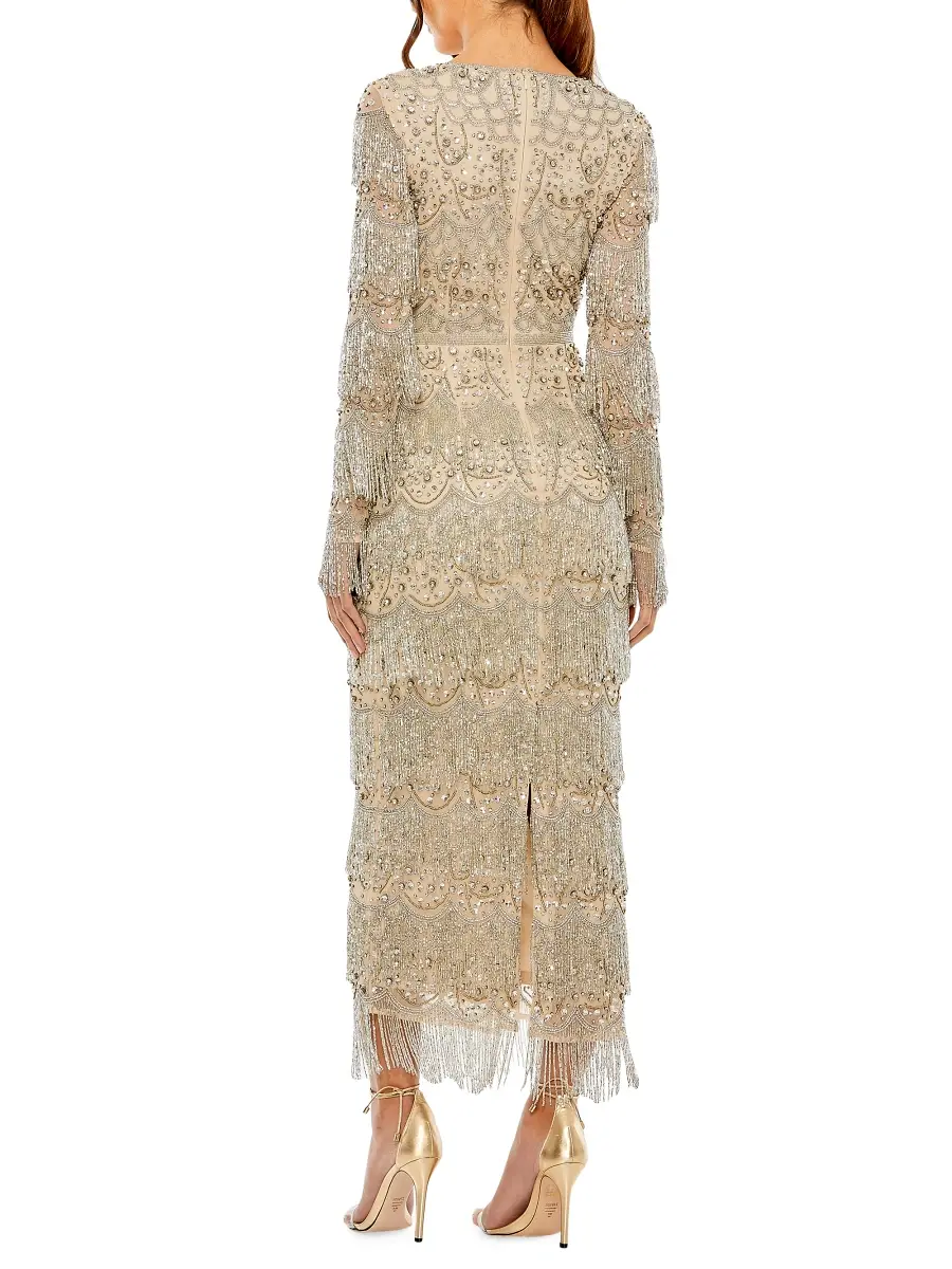 Mac Duggal Women's Fringe Crystal-Embellished Maxi Dress | Thumbnail 2 Mac Duggal Women's Fringe Crystal-Embellished Maxi Dress | Thumbnail 2