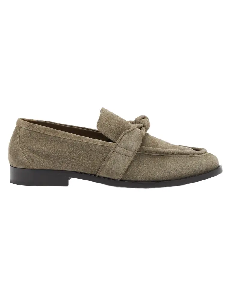 Bottega Veneta Men's Astaire Knot Suede Loafers