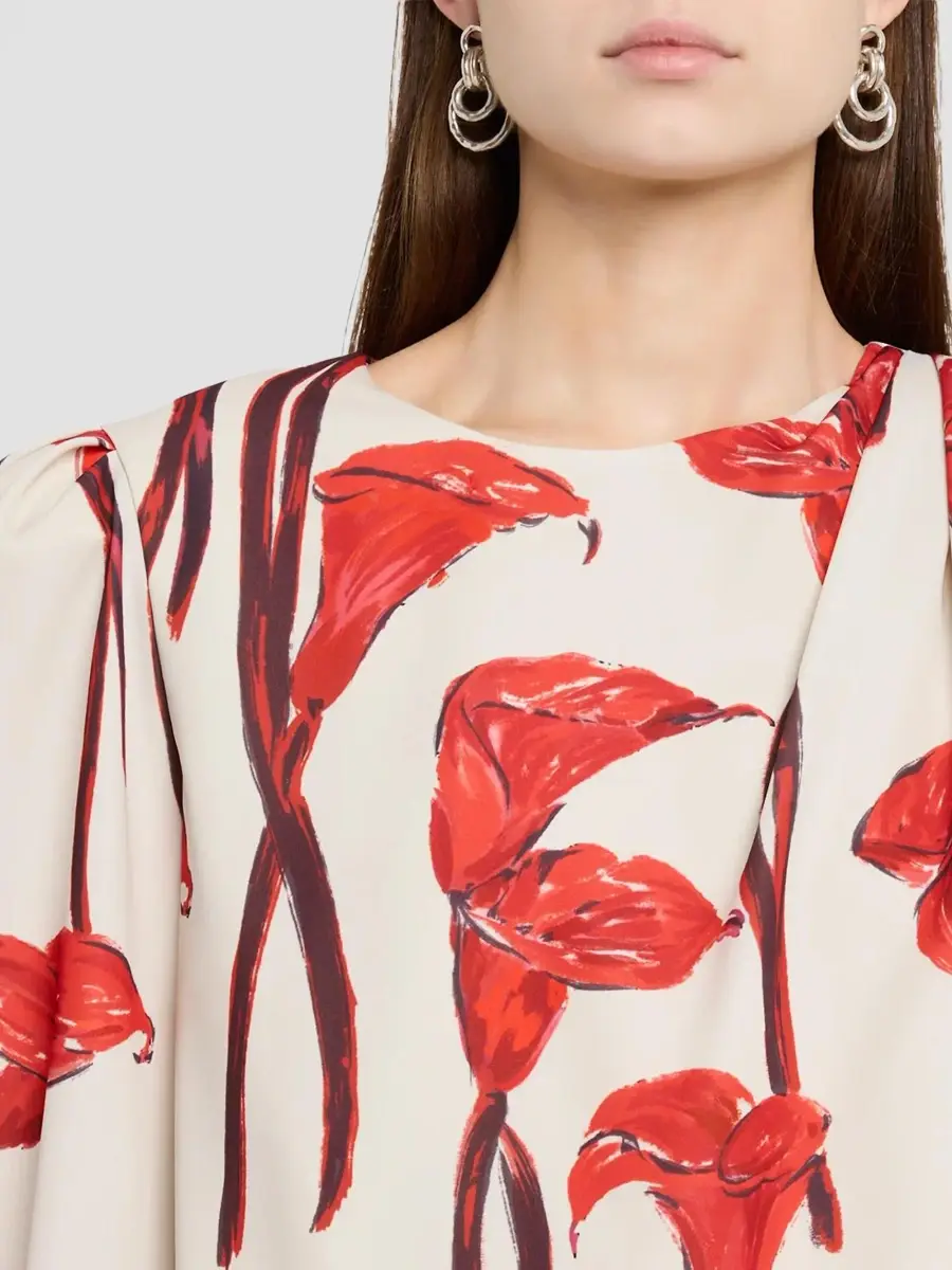 Carolina Herrera Women's Floral Draped Blouse | Thumbnail 5 Carolina Herrera Women's Floral Draped Blouse | Thumbnail 5