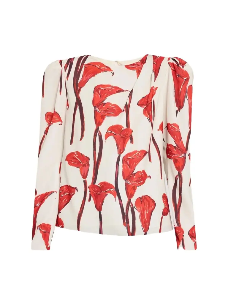 Carolina Herrera Women's Floral Draped Blouse