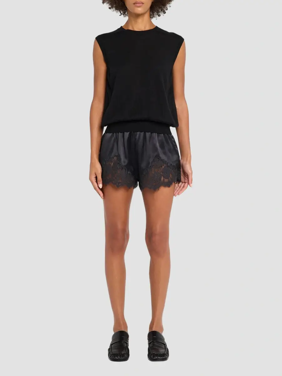 RE/DONE Women's Jennie Silk-Blend Shorts | Thumbnail 2 RE/DONE Women's Jennie Silk-Blend Shorts | Thumbnail 2