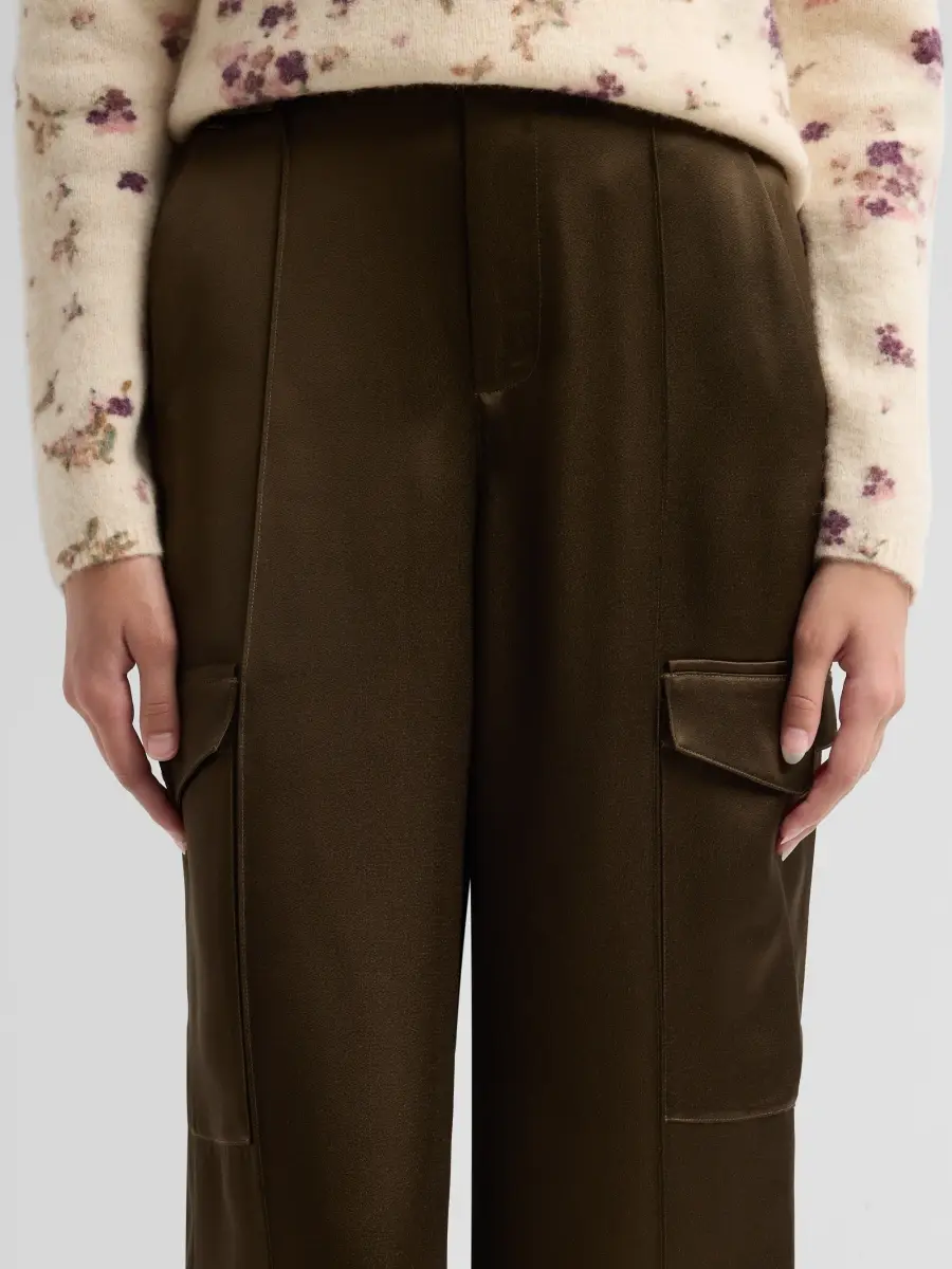 Vince Women's Satin Utility High-Waist Trousers | Thumbnail 5 Vince Women's Satin Utility High-Waist Trousers | Thumbnail 5