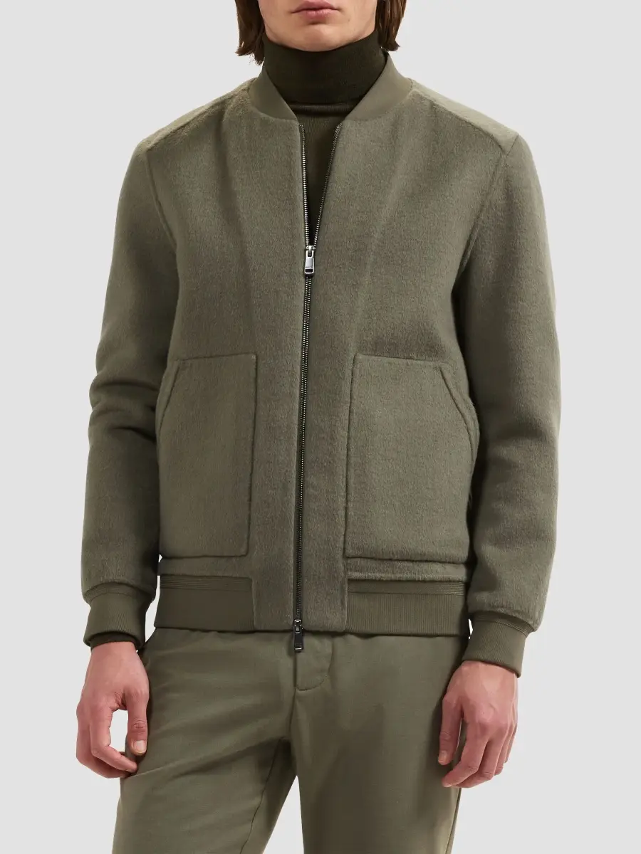 Bugatchi Men's Wool-Blend Bomber Jacket | Thumbnail 4 Bugatchi Men's Wool-Blend Bomber Jacket | Thumbnail 4