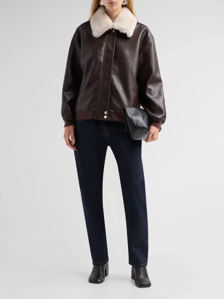 Generation Love Women's Allison Faux Leather Bomber Jacket | Thumbnail 2 Generation Love Women's Allison Faux Leather Bomber Jacket | Thumbnail 2