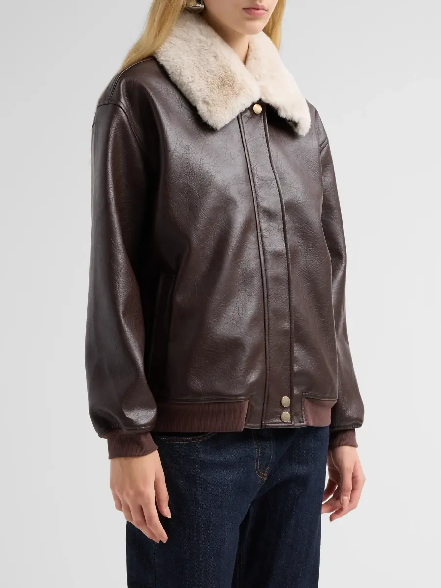 Generation Love Women's Allison Faux Leather Bomber Jacket | Thumbnail 4 Generation Love Women's Allison Faux Leather Bomber Jacket | Thumbnail 4