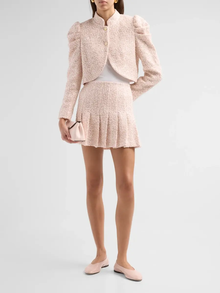 Alice + Olivia Women's Ilaria Embell Tweed Cropped Jacket | Thumbnail 2 Alice + Olivia Women's Ilaria Embell Tweed Cropped Jacket | Thumbnail 2
