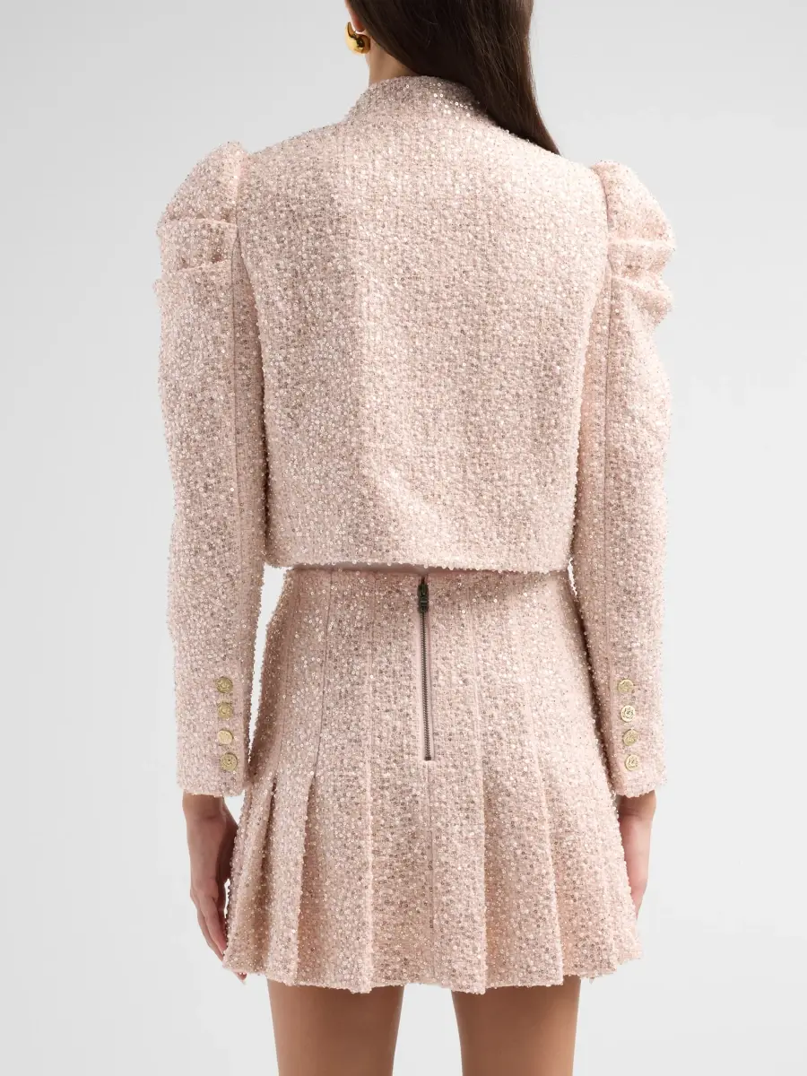 Alice + Olivia Women's Ilaria Embell Tweed Cropped Jacket | Thumbnail 3 Alice + Olivia Women's Ilaria Embell Tweed Cropped Jacket | Thumbnail 3