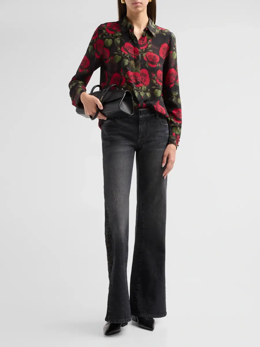 Alice + Olivia Women's Willa Rogue Roma Silk Shirt | Thumbnail 2
