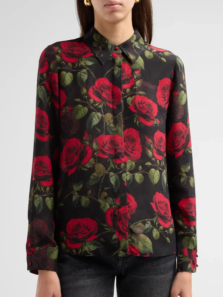 Alice + Olivia Women's Willa Rogue Roma Silk Shirt | Thumbnail 5