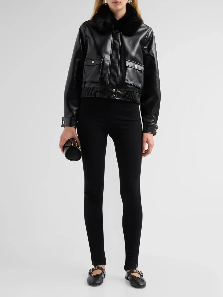 Generation Love Women's Esther Faux Leather Bomber Jacket | Thumbnail 2 Generation Love Women's Esther Faux Leather Bomber Jacket | Thumbnail 2
