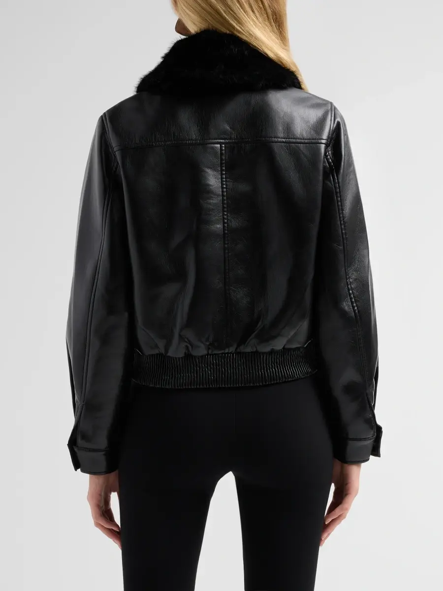 Generation Love Women's Esther Faux Leather Bomber Jacket | Thumbnail 3 Generation Love Women's Esther Faux Leather Bomber Jacket | Thumbnail 3