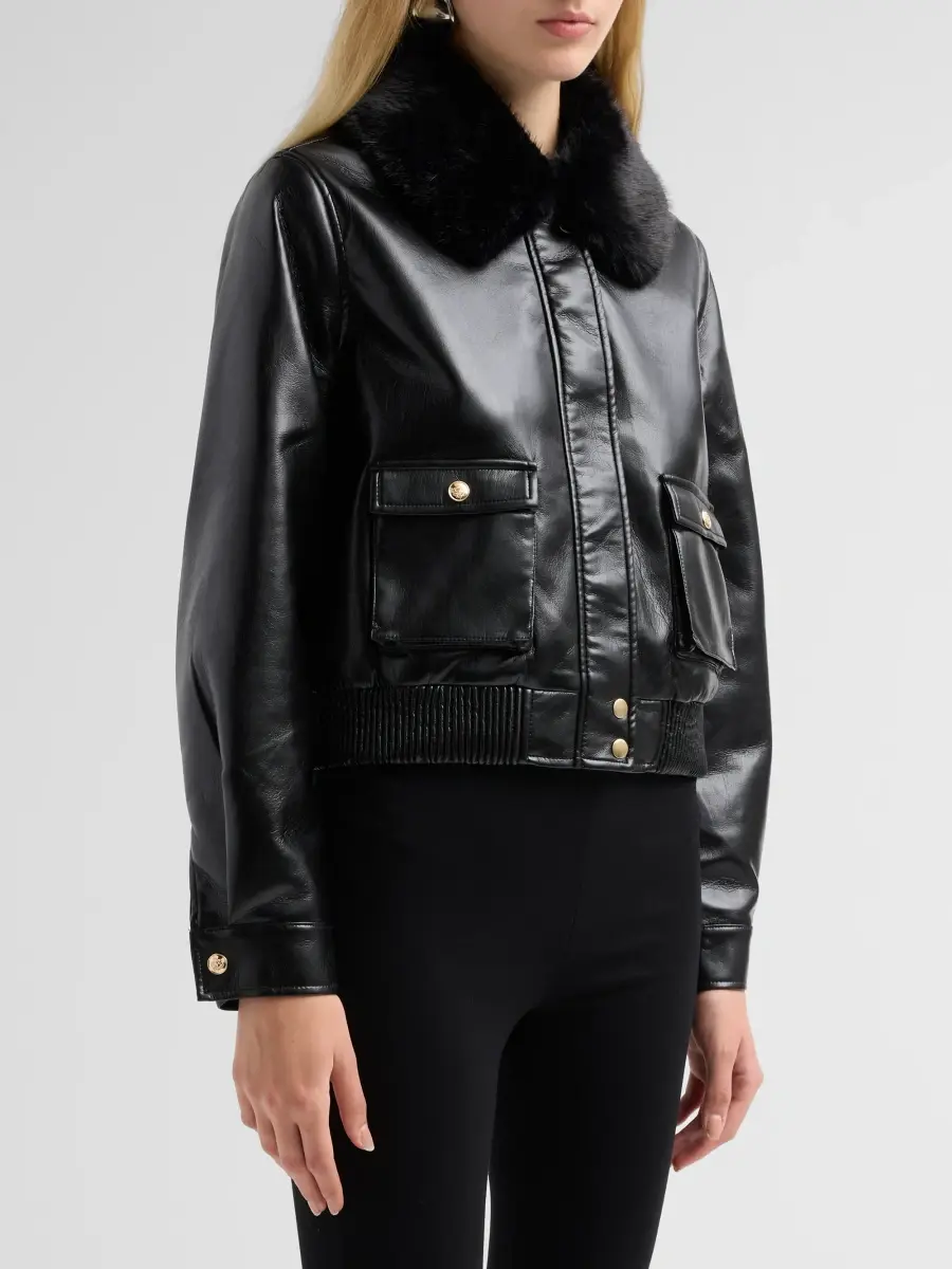 Generation Love Women's Esther Faux Leather Bomber Jacket | Thumbnail 4 Generation Love Women's Esther Faux Leather Bomber Jacket | Thumbnail 4