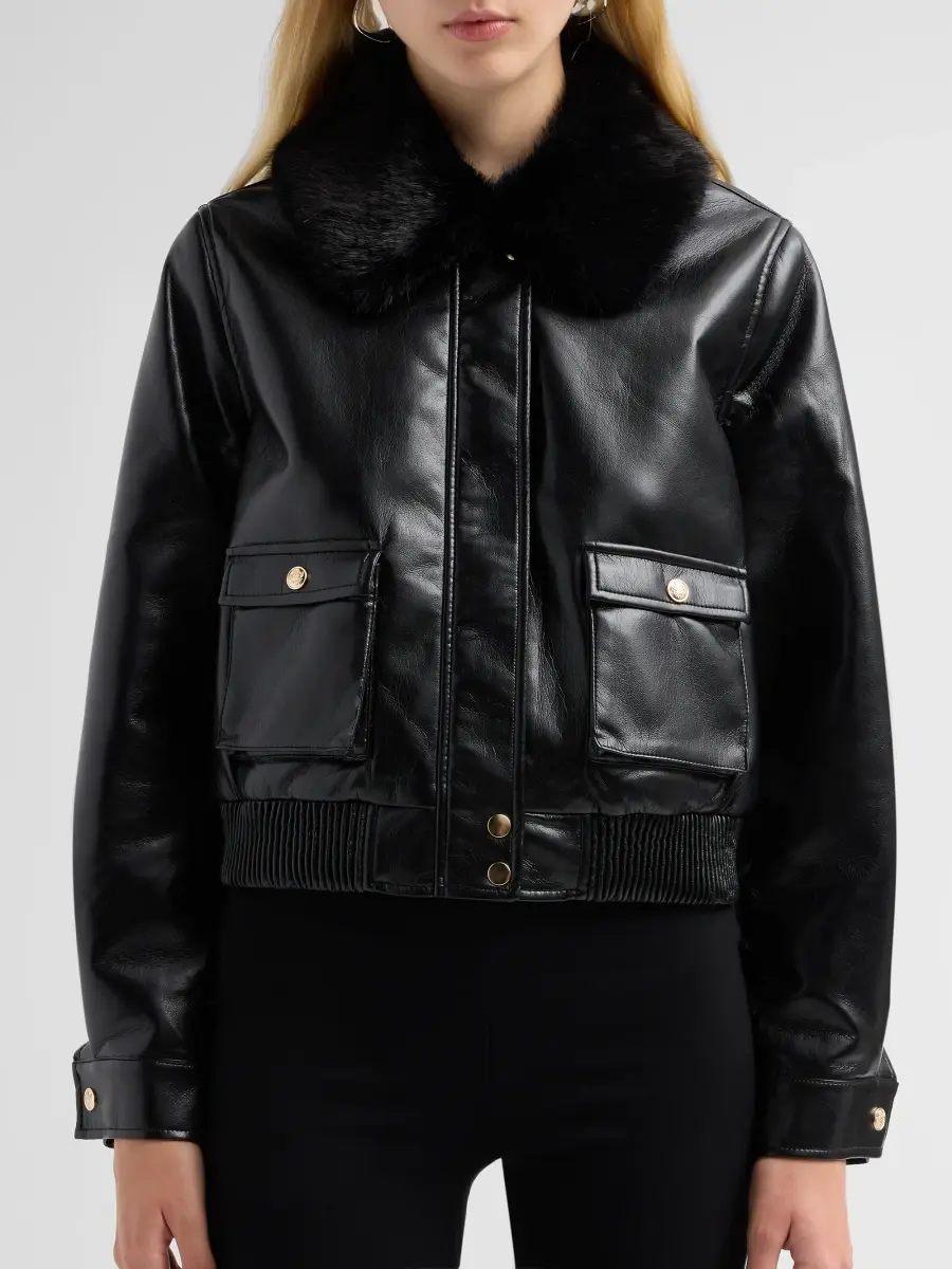Generation Love Women's Esther Faux Leather Bomber Jacket | Thumbnail 5 Generation Love Women's Esther Faux Leather Bomber Jacket | Thumbnail 5