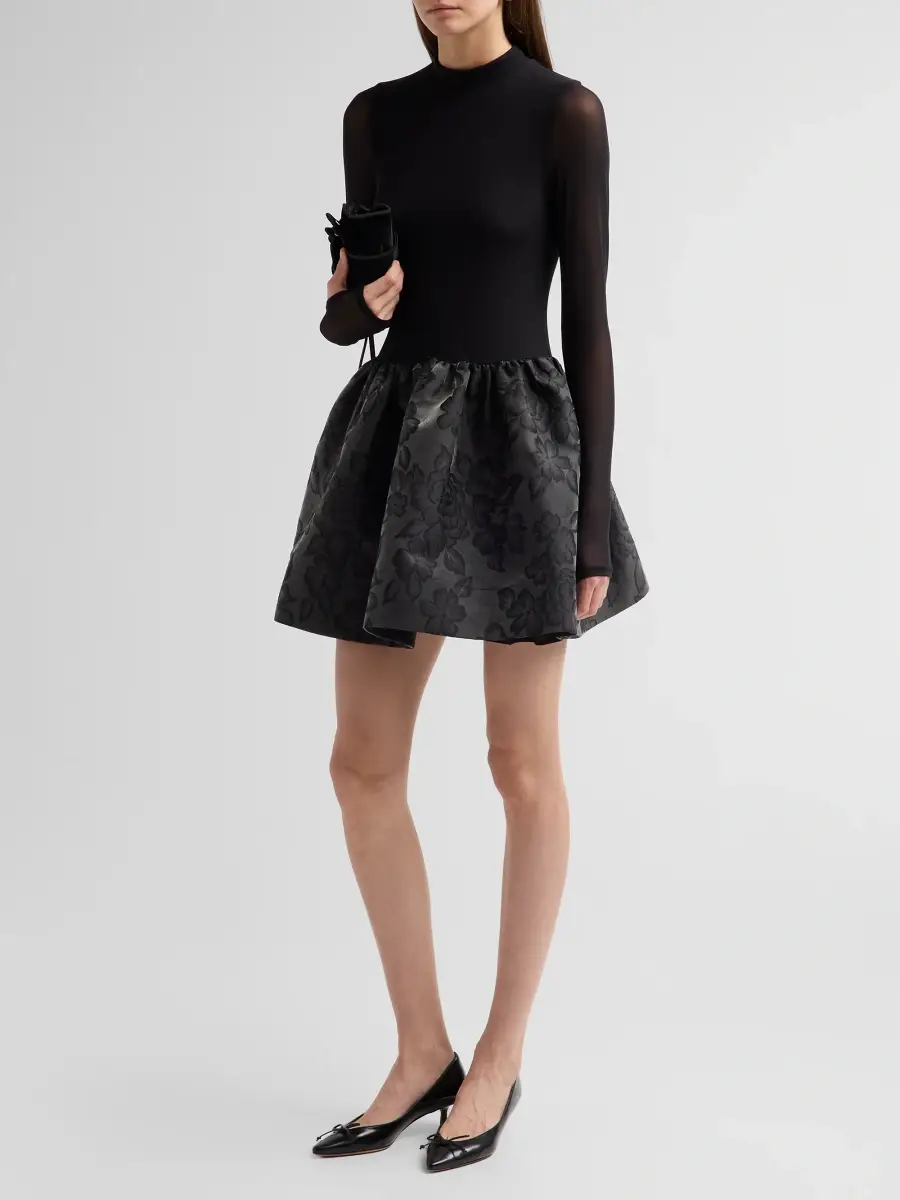 Alice + Olivia Women's Chara Mix Media Mini Dress | Thumbnail 4