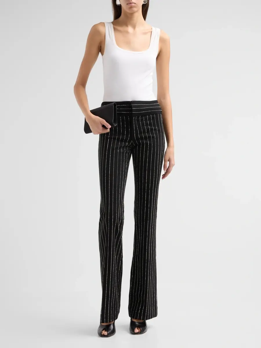Alice + Olivia Women's Hot Embellished Pinstripe Jeans | Thumbnail 2 Alice + Olivia Women's Hot Embellished Pinstripe Jeans | Thumbnail 2