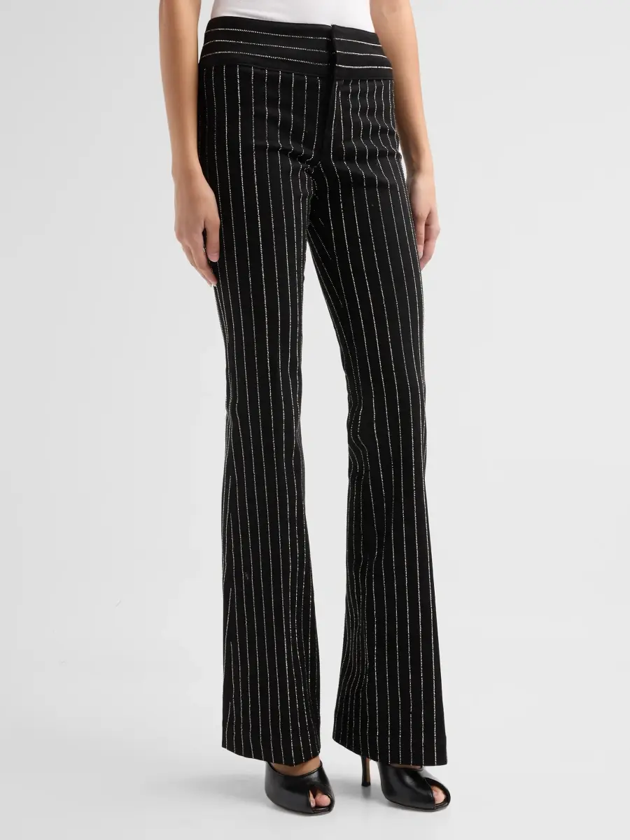 Alice + Olivia Women's Hot Embellished Pinstripe Jeans | Thumbnail 4 Alice + Olivia Women's Hot Embellished Pinstripe Jeans | Thumbnail 4