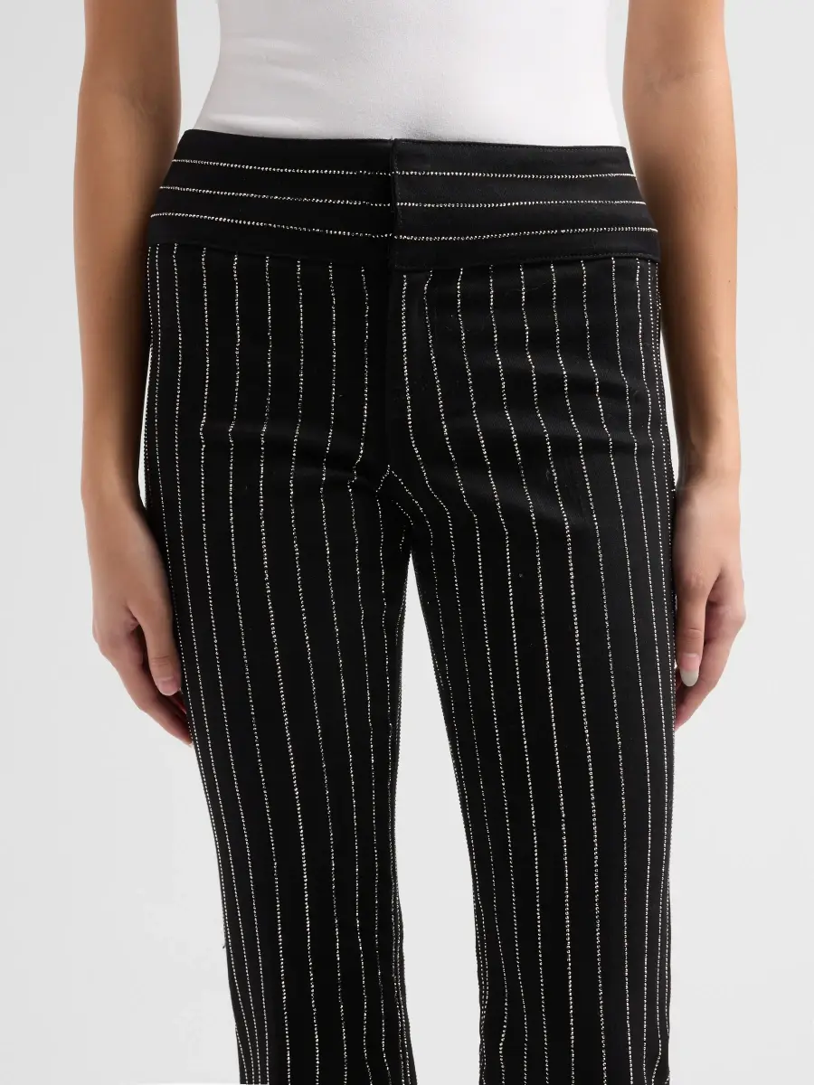 Alice + Olivia Women's Hot Embellished Pinstripe Jeans | Thumbnail 5 Alice + Olivia Women's Hot Embellished Pinstripe Jeans | Thumbnail 5