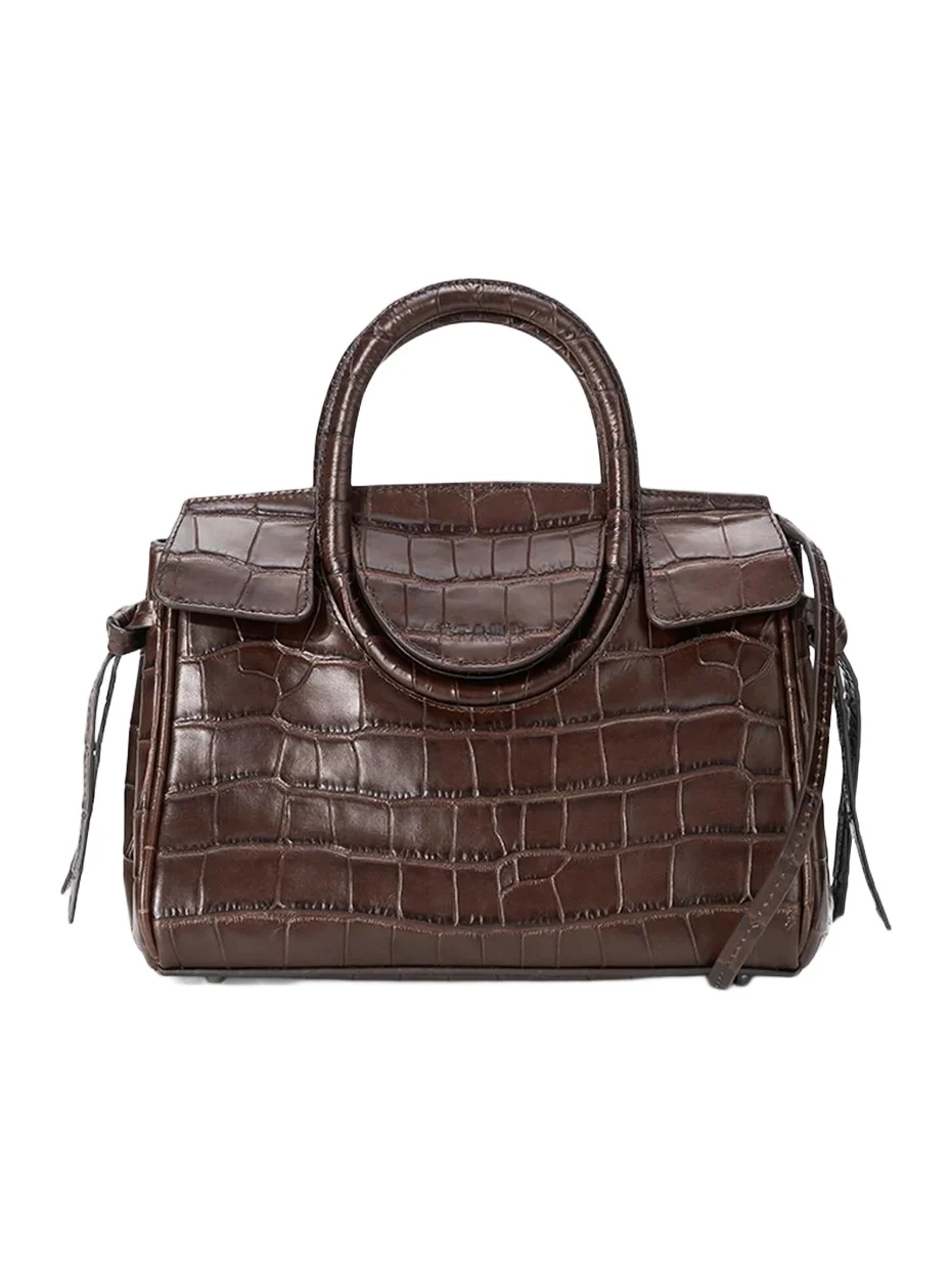 Women's Maude Croc-Embossed Leather Carryall Bag