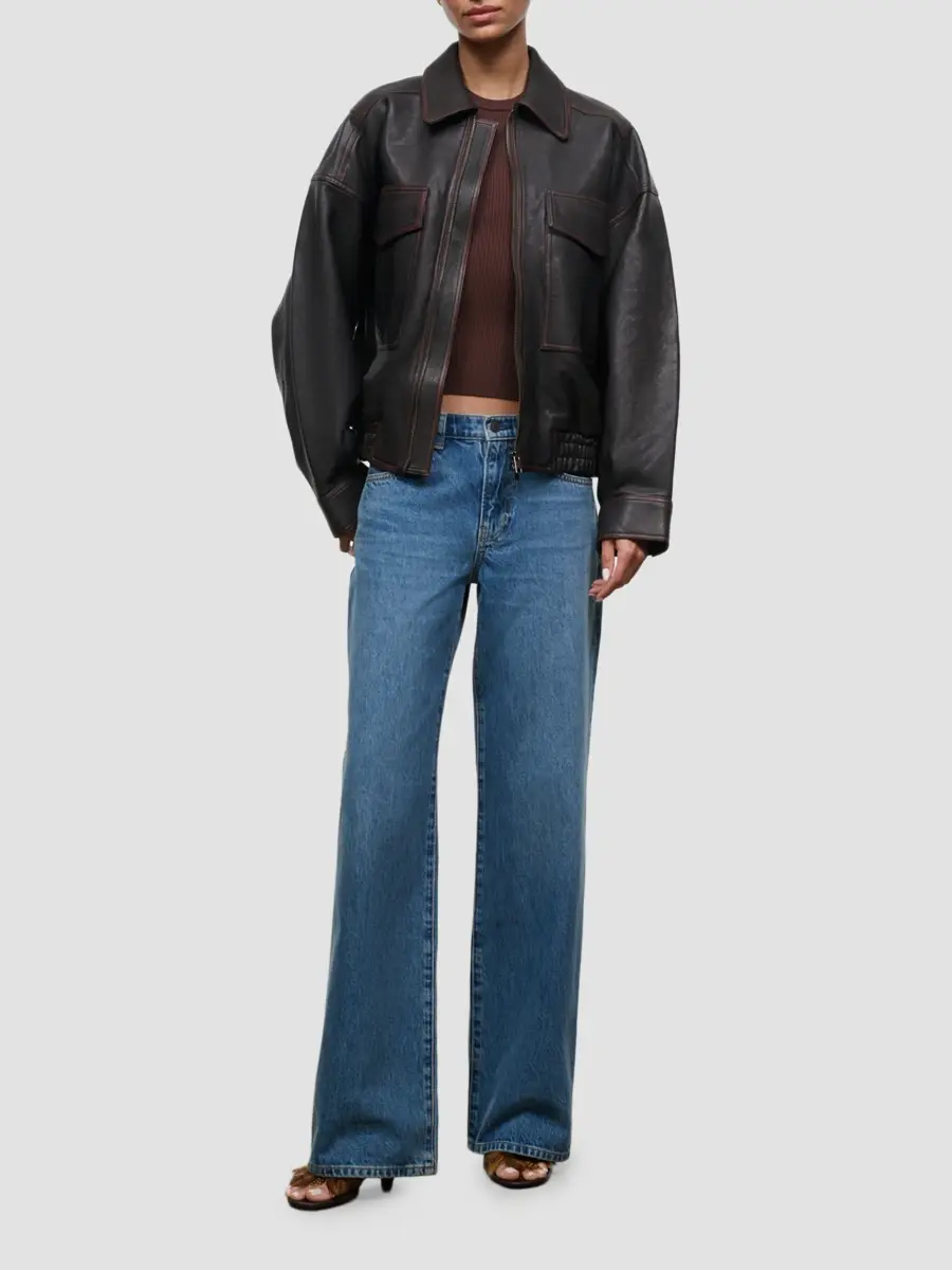 Staud Women's Eugene Zip Leather Jacket | Thumbnail 2 Staud Women's Eugene Zip Leather Jacket | Thumbnail 2