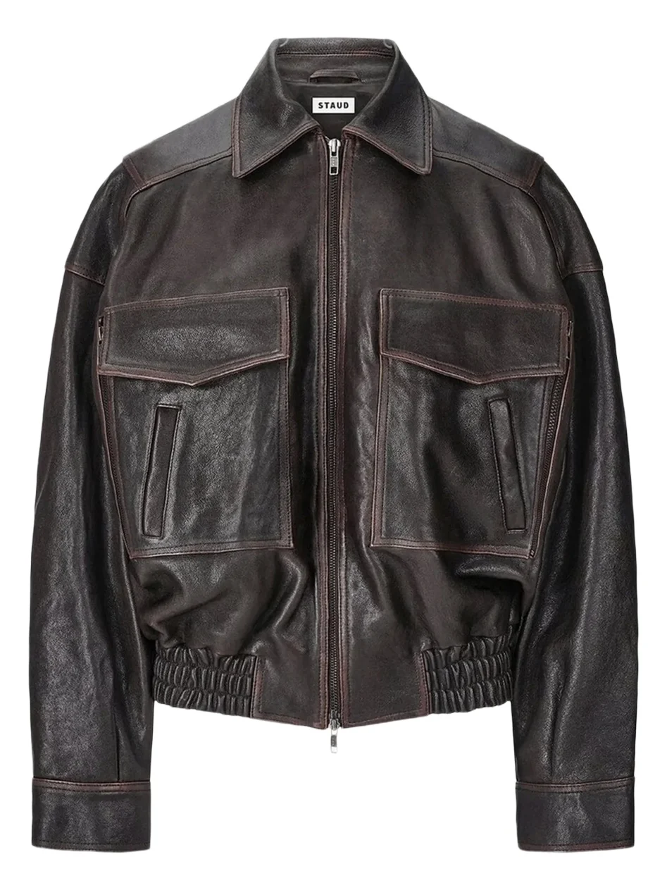 Staud Women's Eugene Zip Leather Jacket
