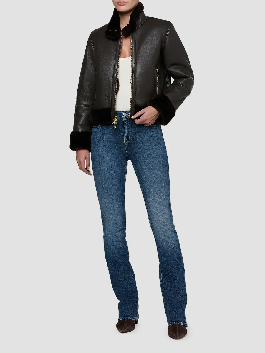 L'Agence Women's Glacia Shearling-Trimmed Jacket | Thumbnail 2