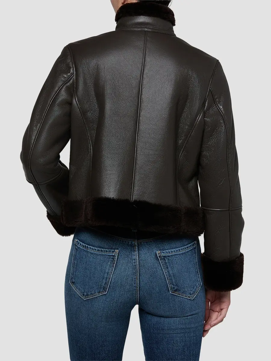 L'Agence Women's Glacia Shearling-Trimmed Jacket | Thumbnail 3