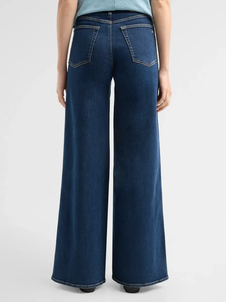rag & bone Women's Sofie Stretch-Denim High-Rise, Wide-Leg Jeans | Thumbnail 3