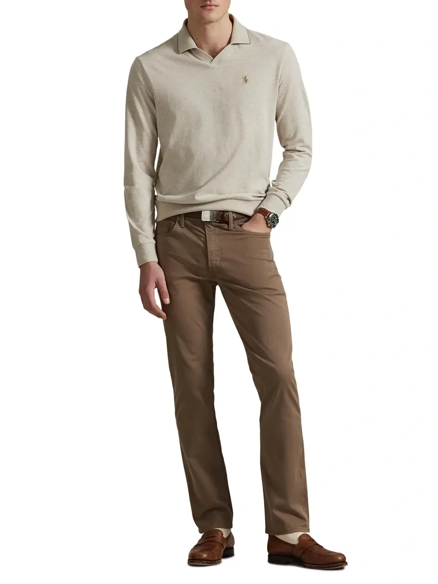 Polo Ralph Lauren Men's Textured Cotton Jersey Polo Shirt | Thumbnail 2