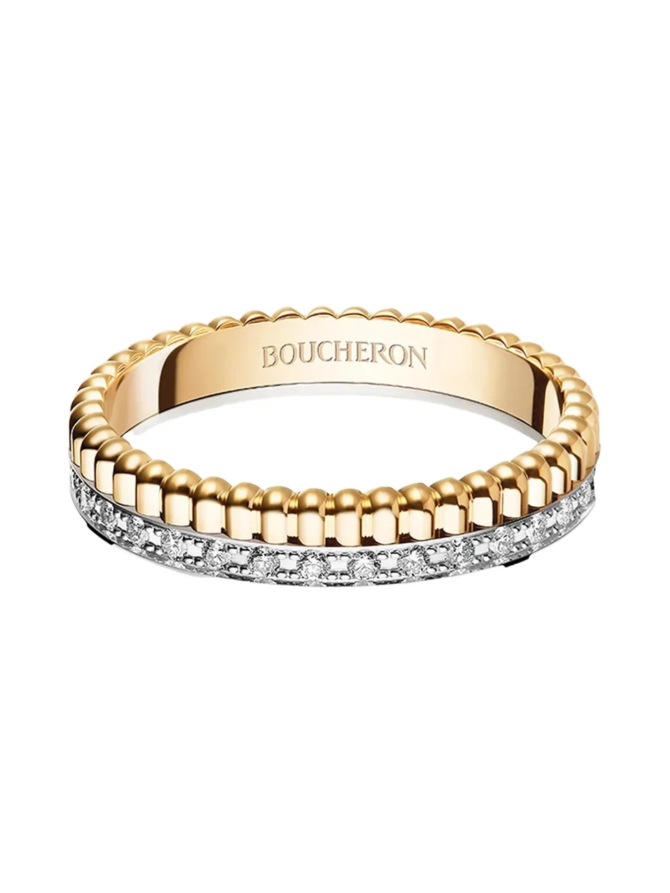 Boucheron Women's Quatre Radiant Edition 18K Two-Tone Gold & 0.24 TCW Diamond Wedding Band
