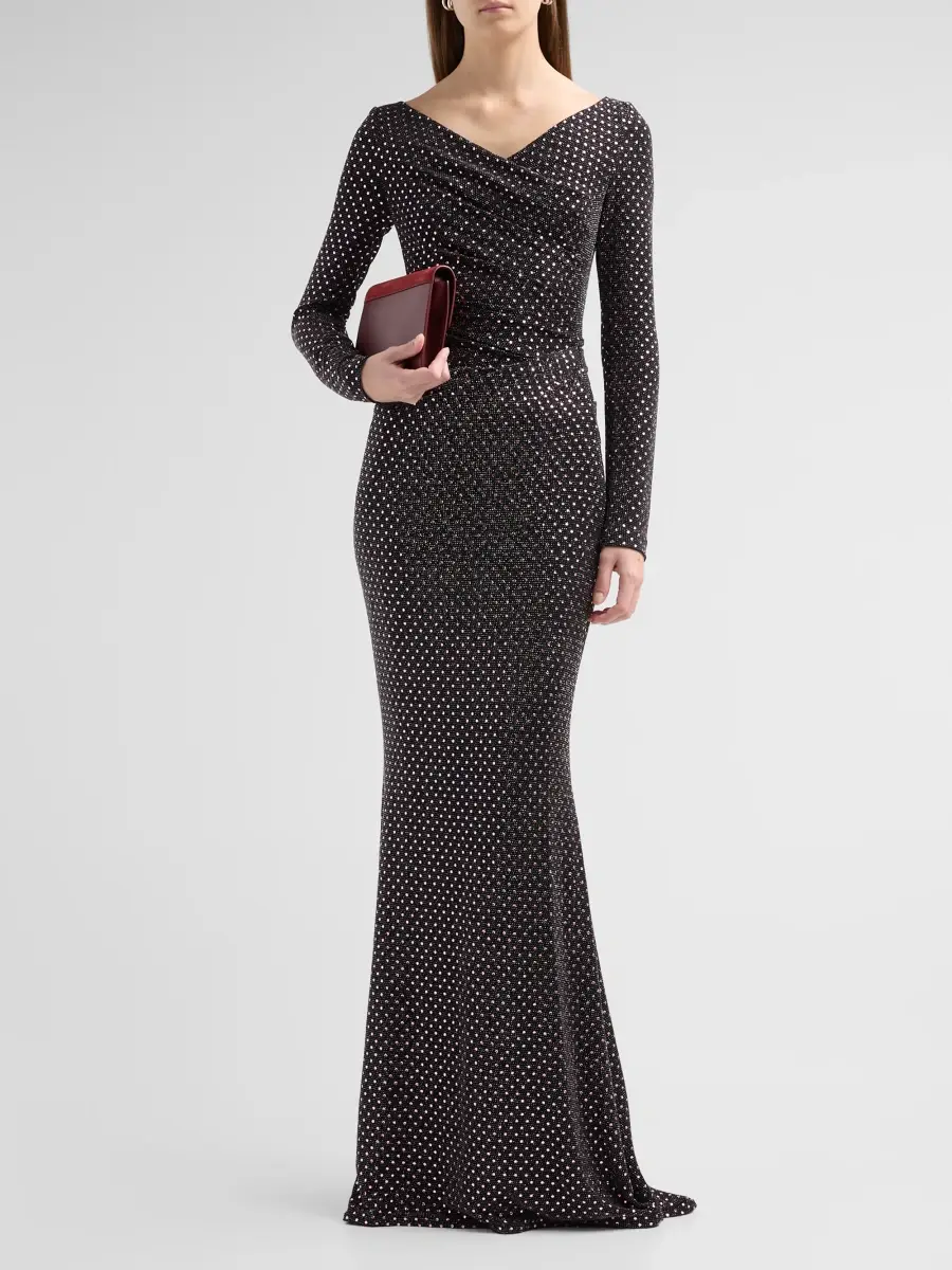Talbot Runhof Women's Stud Sequin Jersey Mermaid Gown | Thumbnail 2 Talbot Runhof Women's Stud Sequin Jersey Mermaid Gown | Thumbnail 2