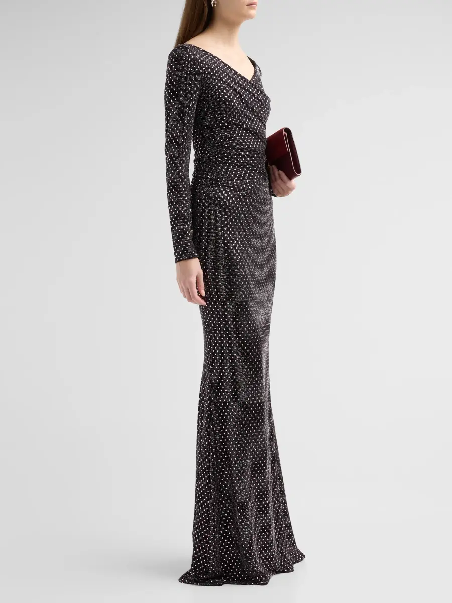 Talbot Runhof Women's Stud Sequin Jersey Mermaid Gown | Thumbnail 4 Talbot Runhof Women's Stud Sequin Jersey Mermaid Gown | Thumbnail 4