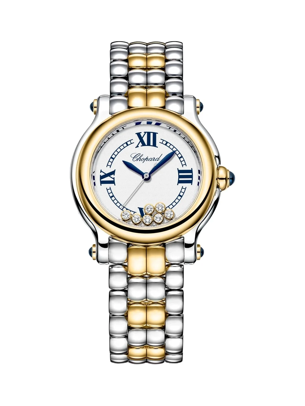 Chopard Women's Happy Sport The First Stainless Steel, 18K Yellow Gold & 0.21 TCW Diamond Bracelet Watch/33MM