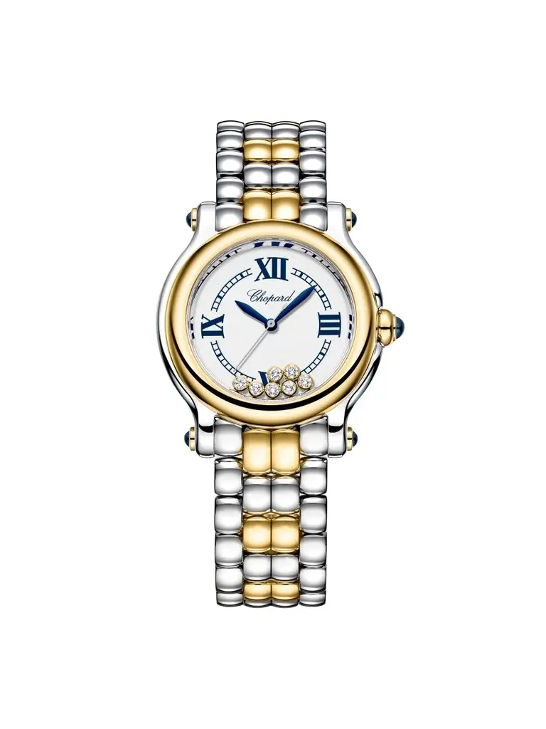 Chopard Women's Happy Sport The First Stainless Steel, 18K Yellow Gold & 0.21 TCW Diamond Bracelet Watch/33MM