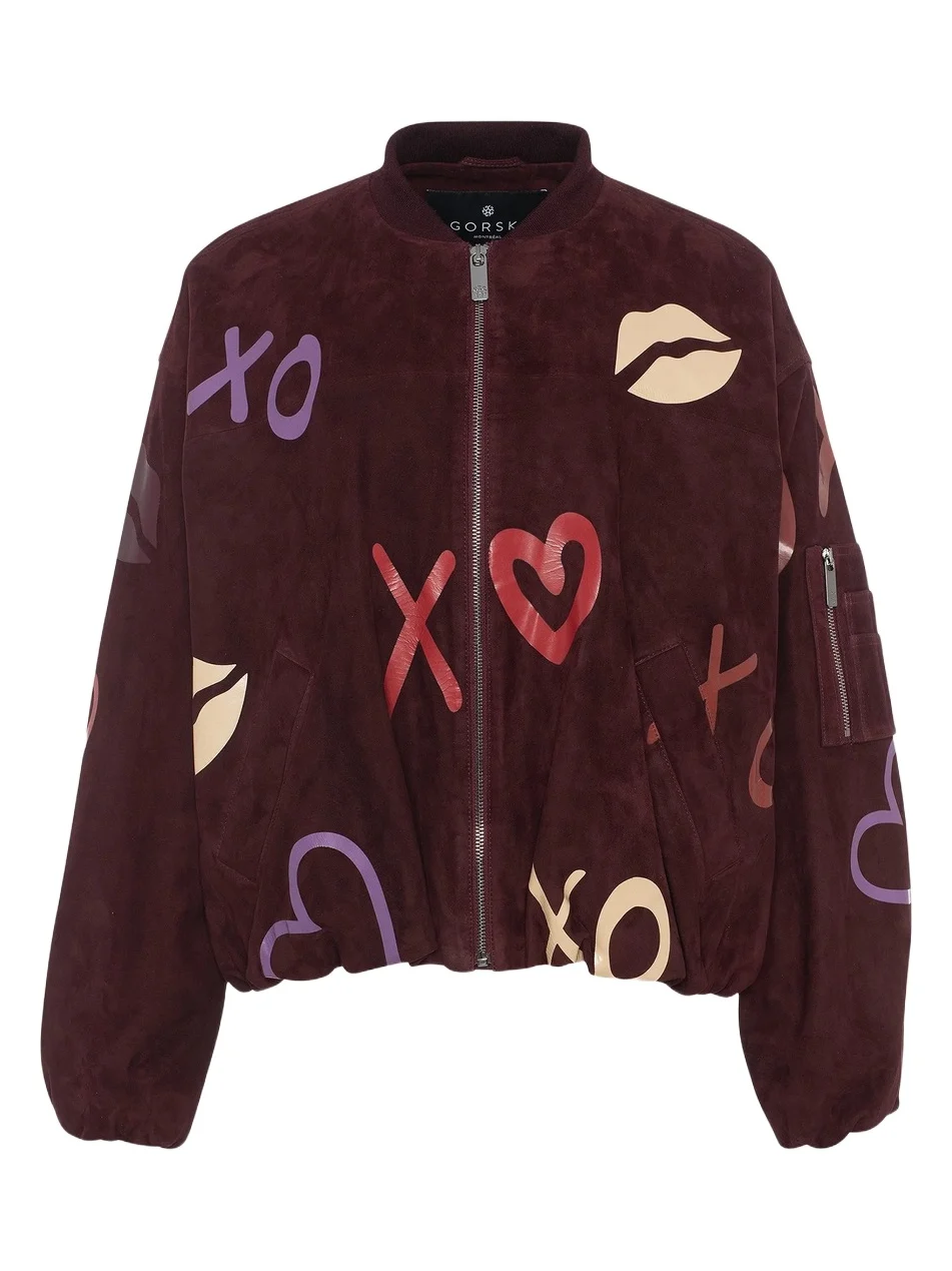 Gorski Women's Metis Suede Bomber Zip Jacket