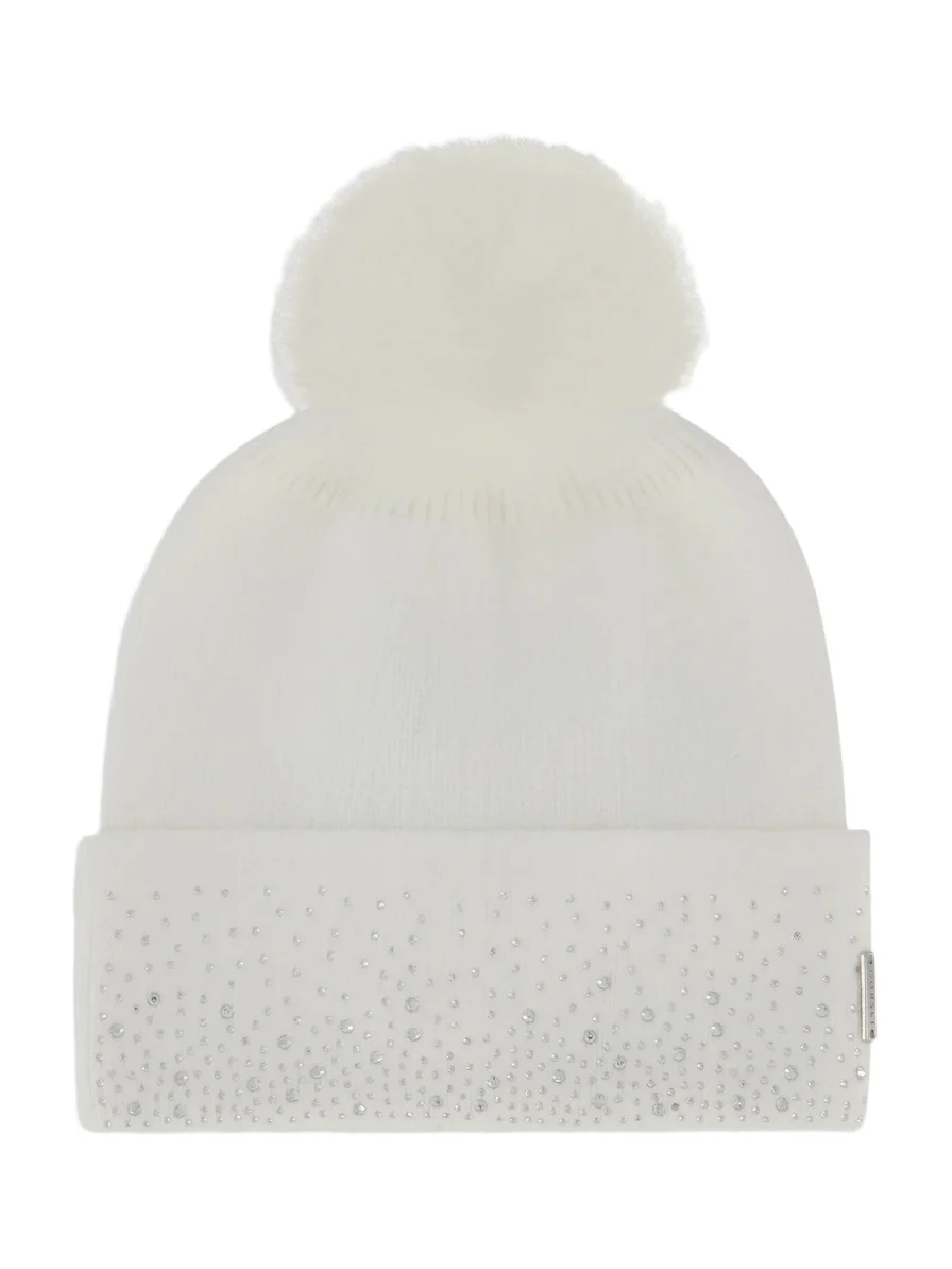 Gorski Women's Embellished Beanie with Merinillo Shearling Lamb Pompom